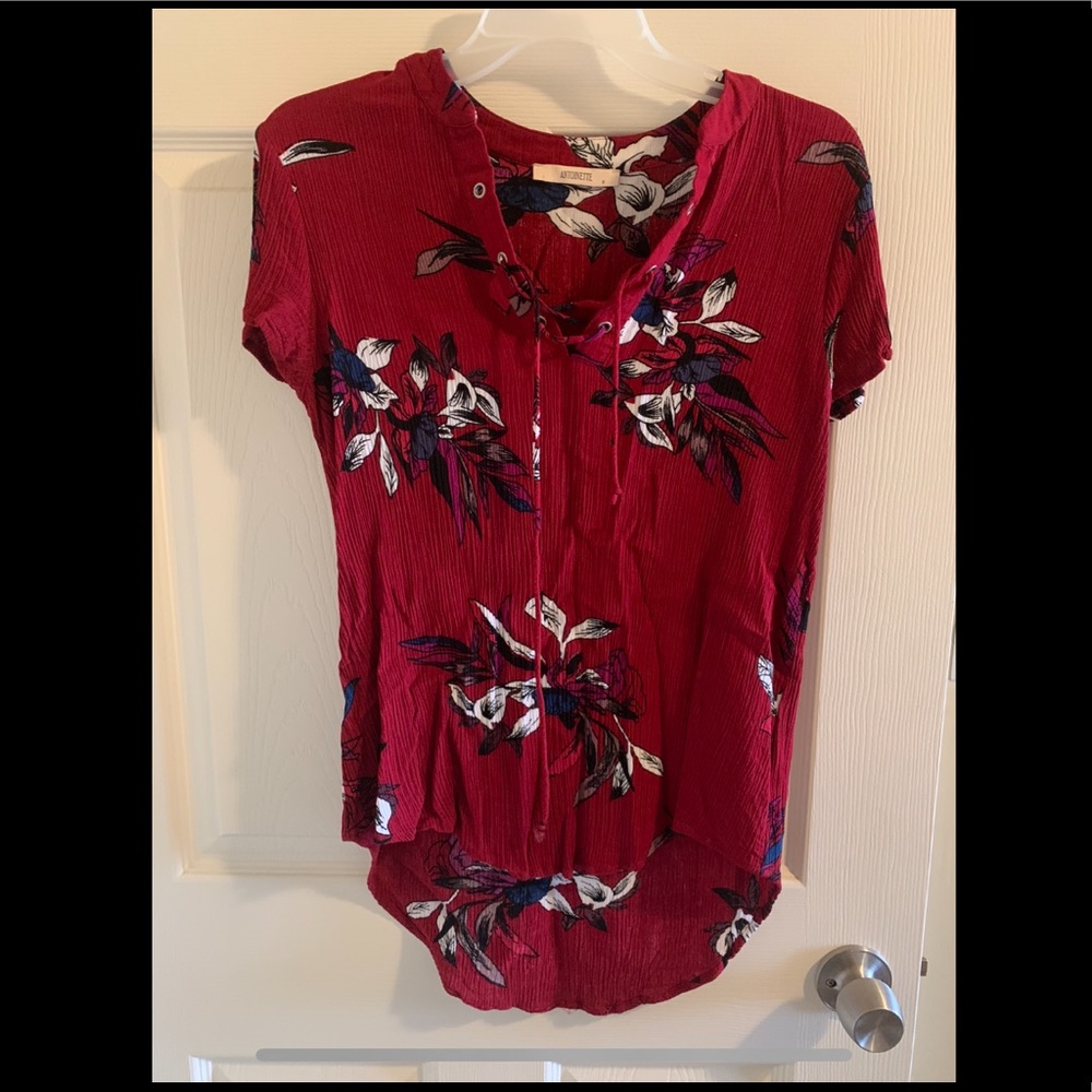 Red Floral Top
